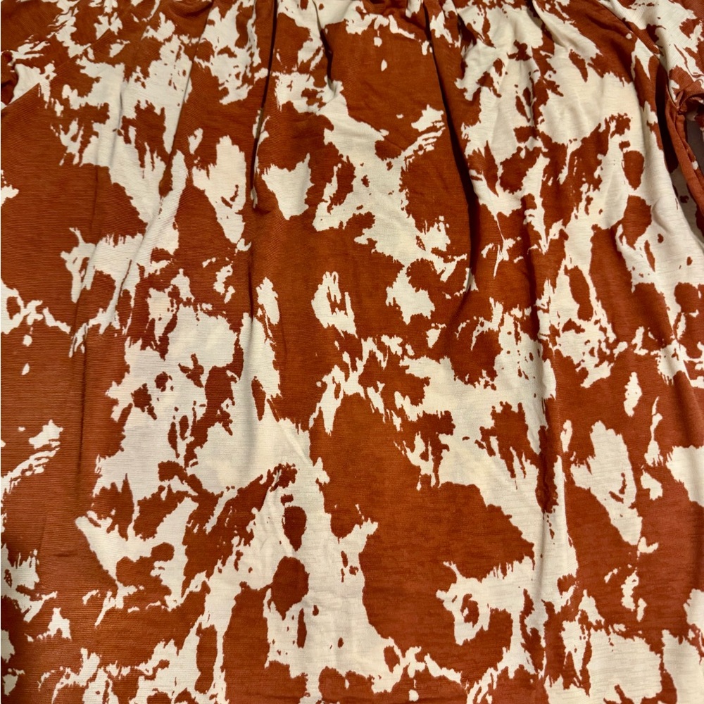 Boho & Western Lovers❤️❤️ Stylish Dear Scarlett Rust and Cream blouse - Picture 4 of 4